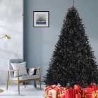 Abaseen 7FT Black Artificial Christmas Tree, 1000 Tips Xmas Tree Easy Assembly Foldable Reusable Strong Stand Indoor Outdoor Decor