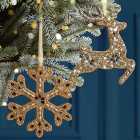 Set of 6 Traditional Gold Luxury Christmas Tree Decorations