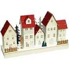 St Helens Flat Wooden White/Red Christmas Scenery House