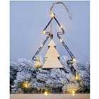 St Helens Metal Christmas Tree Shape Wooden Hanging Centre