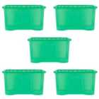 Wham Crystal 60L Storage Box and Lid Set Of 5 - Tint Leprechaun Green