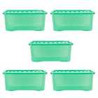 Wham Crystal 45L Storage Box and Lid Set Of 5 - Tint Leprechaun Green