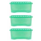 Wham Crystal 45L Storage Box and Lid Set Of 3 - Tint Leprechaun Green