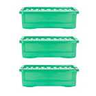 Wham Crystal 32L Storage Box and Lid Set Of 3 - Tint Leprechaun Green