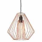 Nielsen Salso Large Easy Fit, Non Electric Metal Pendant. 30Cm Geometric Design Pendant Light Shade. Finished In Copper