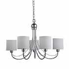 Nielsen Marcio 5 Light Chandelier Lamp In Chrome With White Cotton Shades