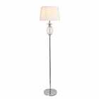 Nielsen Levico Contemporary Modern Pineapple Design Floor Lamp In Clear Glass And Chrome Finish Floor With A White Tapered Shade