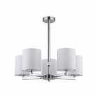 Nielsen Molverno Chrome 5 Light Chandelier Featuring White Fabric Shades