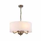 Nielsen Ventina Style 4 Light Ceiling Fitting In Antique Brass, Finished With A White Fabric Shade