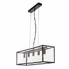 Nielsen Colombo Contemporary 5 Light Black And Glass Diner Bar Pendant Featuring A Black Frame Finish Clear Glass Shade