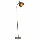 Nielsen Rosalia Industrial Floor Lamp In Matt Pewter And Copper Finish With Angled Head