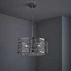 Nielsen Porta Contemporary 3 Light Pendant Polished Chrome And Glass Beads Fitting 42 Cm Width