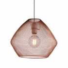 Nielsen Arno Retro Style Copper Metal Mesh Basket Style Ceiling Pendant Easy Fit Light 36 Cm