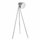 Nielsen Vico Tripod Floor Lamp With Chrome Stem And Braided Cable In Satin Silver 160 Cm