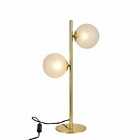 Nielsen Lesina Gold Modern Globe Table Lamp Two Light Frosted Glass Shades 53 Cm