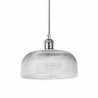 Nielsen Salto Modern Large Glass Dome And Satin Silver Pendant Ceiling Light
