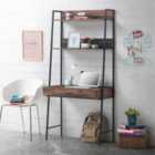 Abbey 3 Tier Rustic Ladder Desk And Shelving Unit