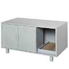 Pawhut Cat Litter Box Enclosure & House W/ Nightstand & End Table Design - Grey