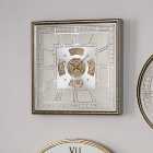 Antique Gold Square Working Cogs Wall Clock