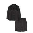 Vero Moda Black Shirt and Shorts Pyjama Set with Snake Print