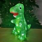 24.5cm LED Acrylic Green Dinosaur Christmas Decoration