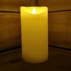 180mm Premier Christmas Cream Flickerbright Candle with Timer