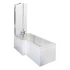 L Shape Left Hand Shower Bath Bundle - Includes Tub, Screen with Fixed Return & Front Panel - 1700mm - Balterley