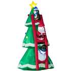 Outsunny 8ft Inflatable Christmas Tree with Santa Claus, Penguin and Snowman on Ladder, Blow-Up Outdoor LED Yard Display