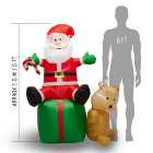 Inflatable Christmas Decoration - Sitting Santa with LED Lights - 1.5m (5ft)