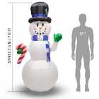 Inflatable Christmas Decoration - Giant Snowman with LED Lights - 2.4m (7ft 11)