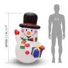 Inflatable Christmas Decoration - Snowman with LED Lights - 1.2m (4ft)