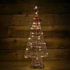 58cm Rose Gold Metal Star Topped Lit Christmas Twinkle Tree in Warm White