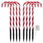 Candy Cane Christmas Outdoor Lights - 8-Pack - 40cm tall - 4.2m String - 64 LED Lights