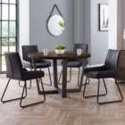 Brooklyn 4 Seater Round Dining Table, Oak
