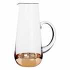 Premier Housewares Rounded Base Hand Blown Pitcher - Clear Glass/Gold