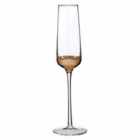 Premier Housewares Set of 4 Champagne Glasses - Clear Glass/Gold