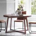 Cantwell 4 Seater Round Dining Table, Mango Wood
