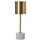 Premier Housewares Palais Table Lamp with White Marble Base & Brushed Brass Finish Shade