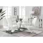 Furniture Box Florini V Grey Dining Table And 6 x White Willow Chairs