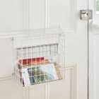 House of Home White Letter Box Catcher Basket w/ Lift Up Lid