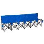 Outsunny 6 Seater Portable Folding Bench System - Blue