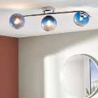 Torbay Blue Bathroom 3 Light Semi Flush Ceiling Fitting
