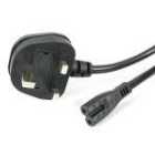 Startech 1m Laptop Power Cord 2 Slot For Uk - Bs-1363 To C7 Power Cable Lead