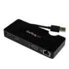 StarTech.com Universal USB 3.0 Laptop Mini Docking Station w/ HDMI or VGA, Gigabit Ethernet, USB 3.0