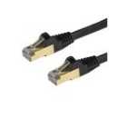 StarTech.com CAT6a Cable - 50 cm Black Ethernet Cord - Snagless - STP CAT6a Patch Cord