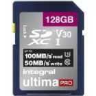 Integral 128GB SD UHS-1 U3 V30 Read 100MBs /Write 50MBs