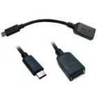 15cm USB 3.0 Type C (M) to Type A (F) Cable - Black