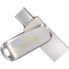 SanDisk Ultra Dual Drive Luxe 32GB USB-A and USB-C Flash Drive - Silver