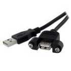 StarTech.com (3 feet) USB 2.0 Panel Mount Cable A to A F/M