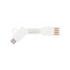 Xenta USB to micro USB cable Keychain - White